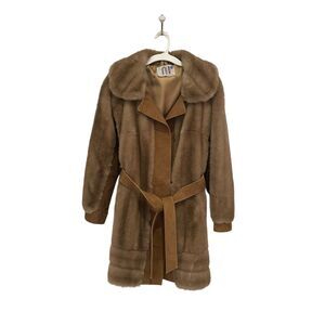 Vintage Lilli Ann Coat of London Suede & Faux Fur and Details 60s 70s M/L